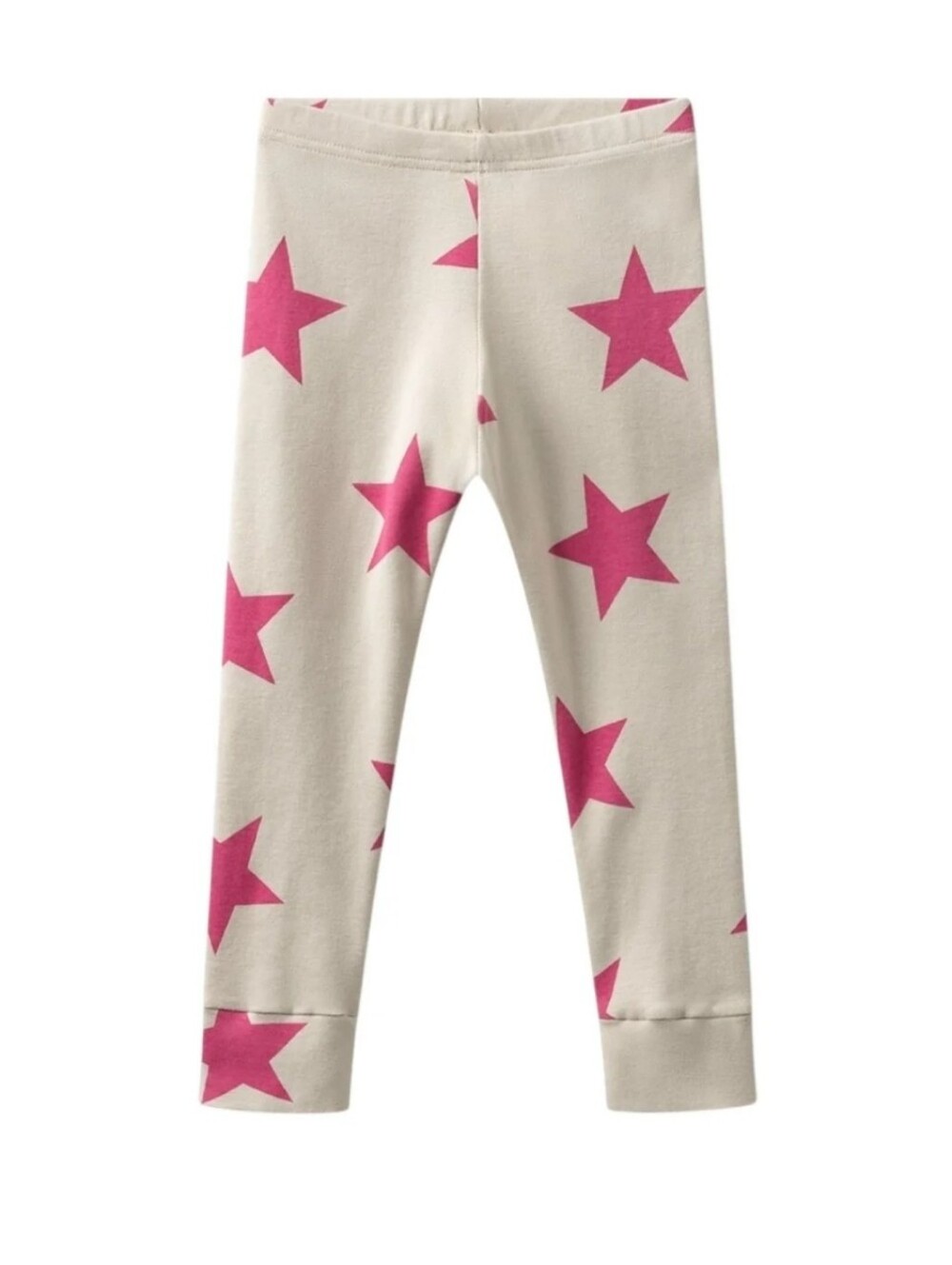 Nununu Star Legging Pants Cotton (Smokey Natural/Hot Pink) Girl 8-9 Yrs